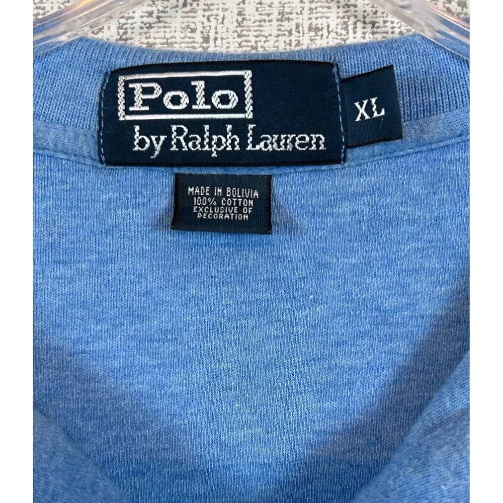 Polo Ralph Lauren Mens XL Blue Heather Cotton Short Sleeve Pony Logo‎ Polo Shirt